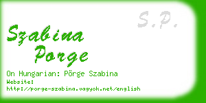 szabina porge business card