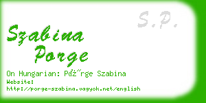 szabina porge business card